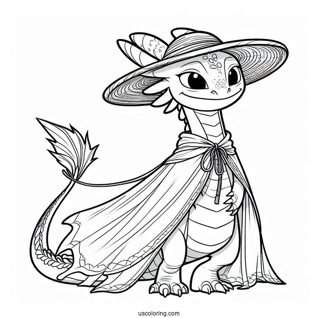 Easy Raya And The Last Dragon Coloring Page Outline With Her Hat And Cape For Kids