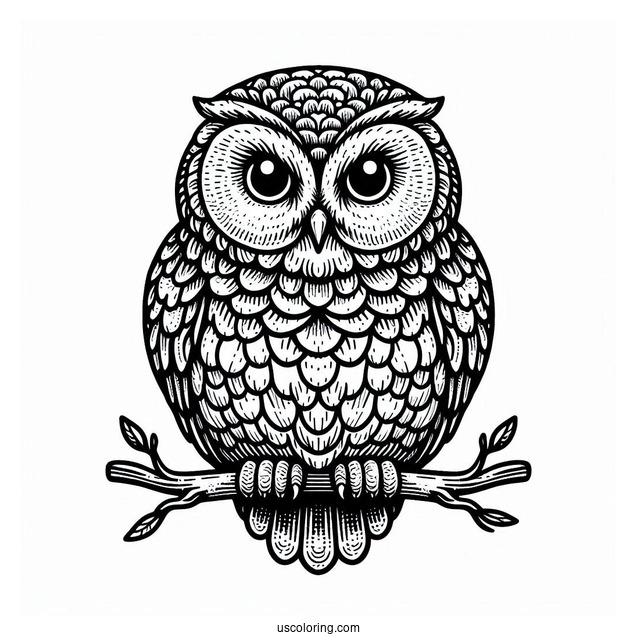 Great Grey Owl To Color