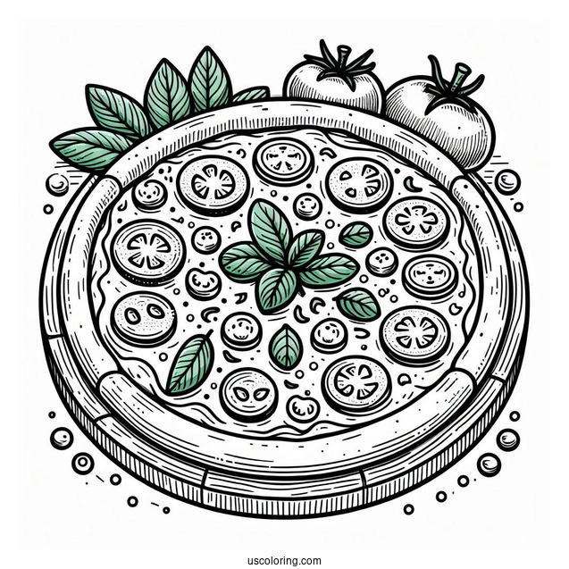 Easy Pizza Coloring Picture