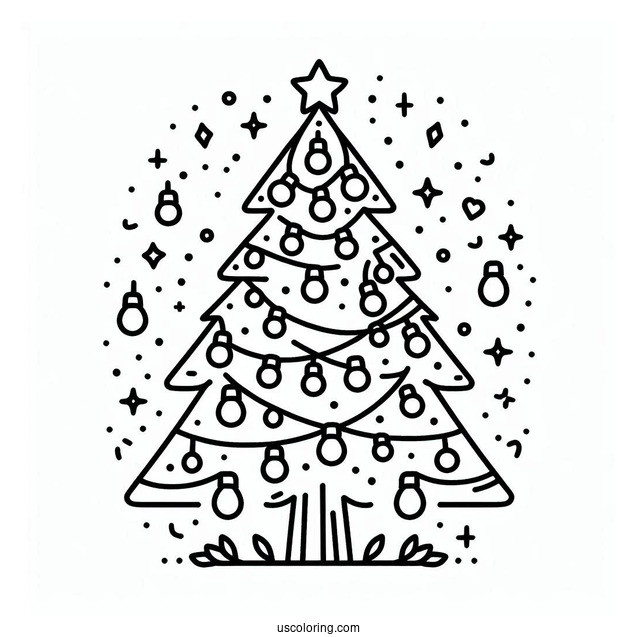 Christmas Lights In The Shape Of a Tree