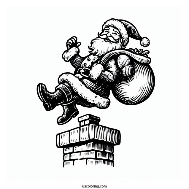 Santa Falling Into Chimney