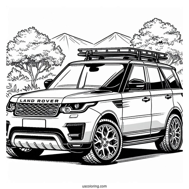 Land Rover SUV Coloring Page