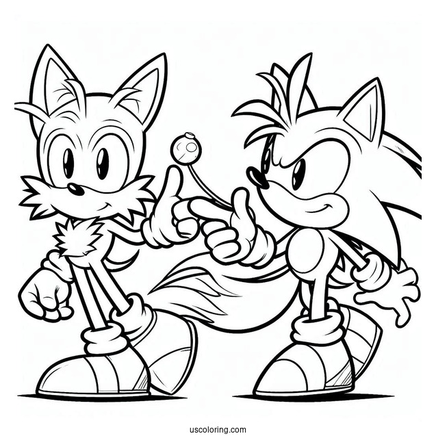 Sonic And Tails Coloring Sheet