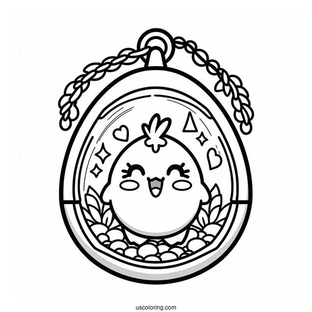 Mametchi Inside The Tamagotchi Coloring Page For Kids