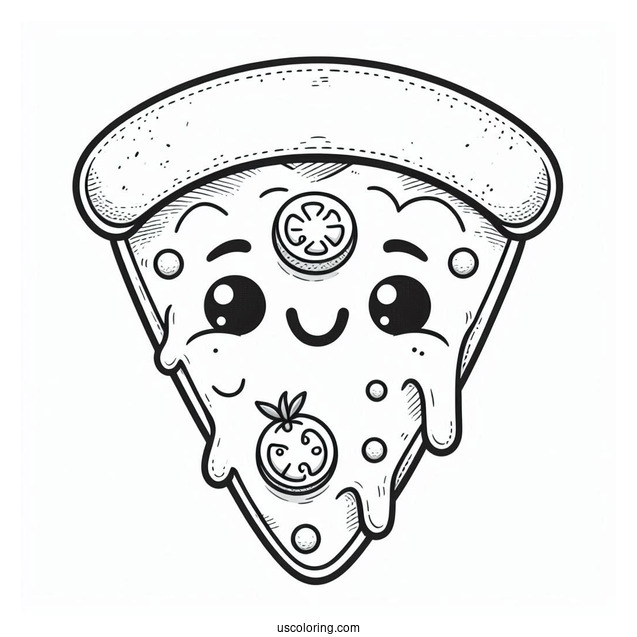 Smiling Pizza Slice With Melted Cheese