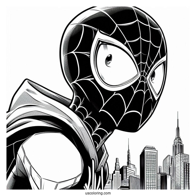 Into the Spider-Verse Miles Morales Coloring