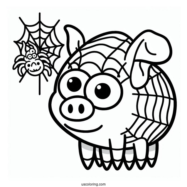 Spider-Pig Coloring Page For Kids