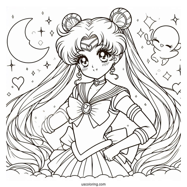 Usagi In Eternal Sailor Moon Costume Coloring In