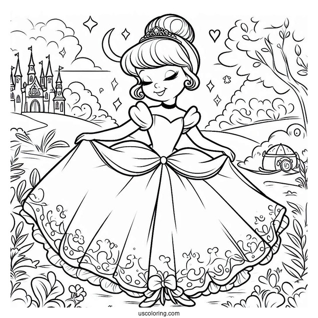 Cinderella Happily Ever After Coloring Sheet