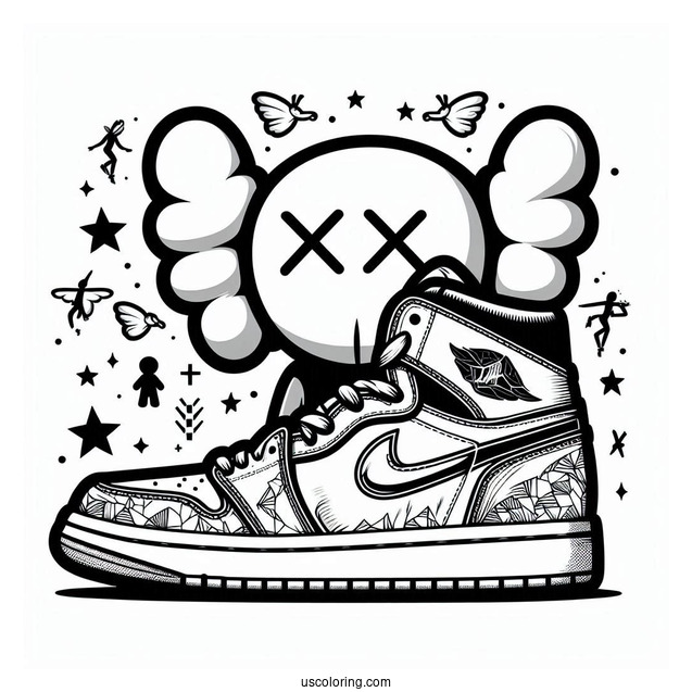Air Jordan KAWS Coloring Page