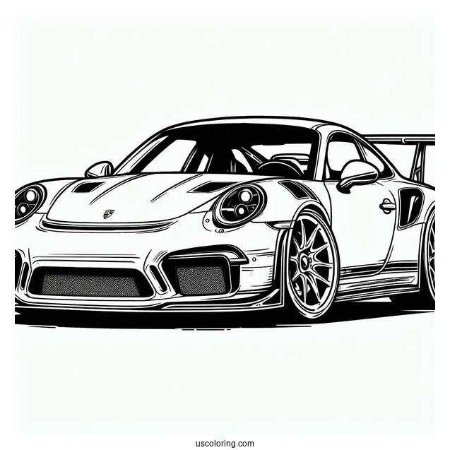 Easy Outline Of Porsche To Color