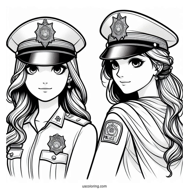 Police State Trooper To Color