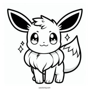 Chibi Eevee Coloring Page For Preschoolers