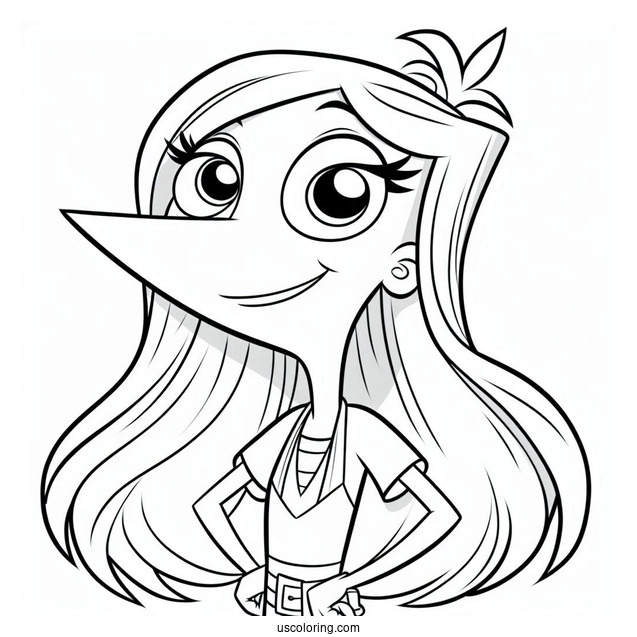 Phineas And Ferb Coloring Page Of Vanessa Doofenshmirtz