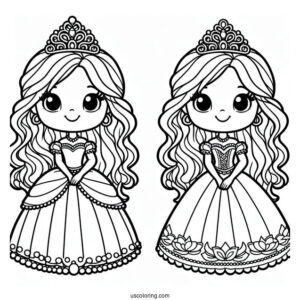 SImple Princess Coloring Page Outline For Preschoolers