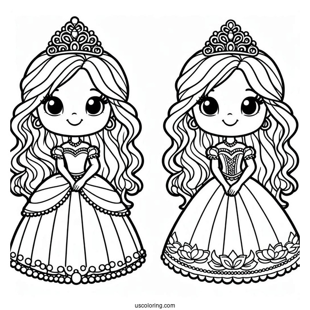 SImple Princess Coloring Page Outline For Preschoolers