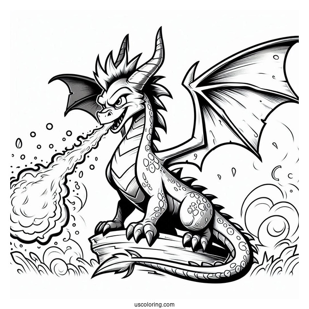 Sypro Coloring Page Massive Ignitus Dragon Breathing Out Fire