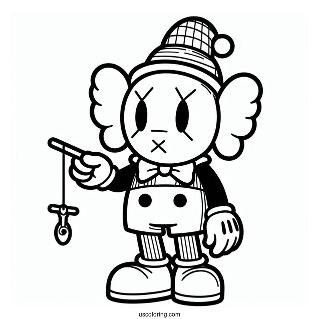 KAWS Coloring Page Pinocchio For Kids