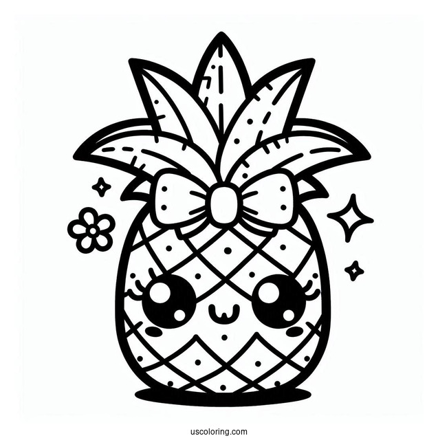 Cute Kawaii Outline Of Pineapple Lily Shopkins