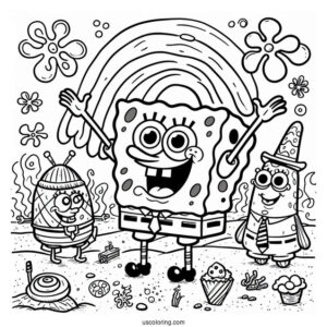 Easy SpongeBob SquarePants Coloring Page For Kids