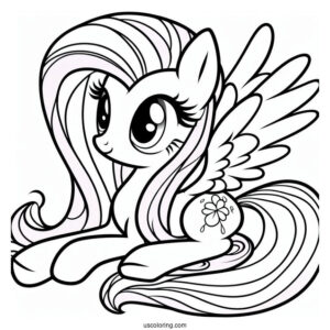 Simple Outline of Fluttershy to Color