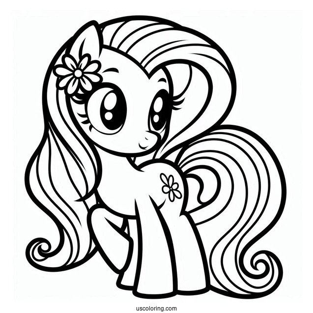 Simple Outline of Fluttershy to Color