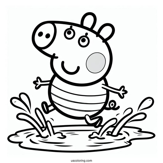 Peppa Pig Jumping In Puddle