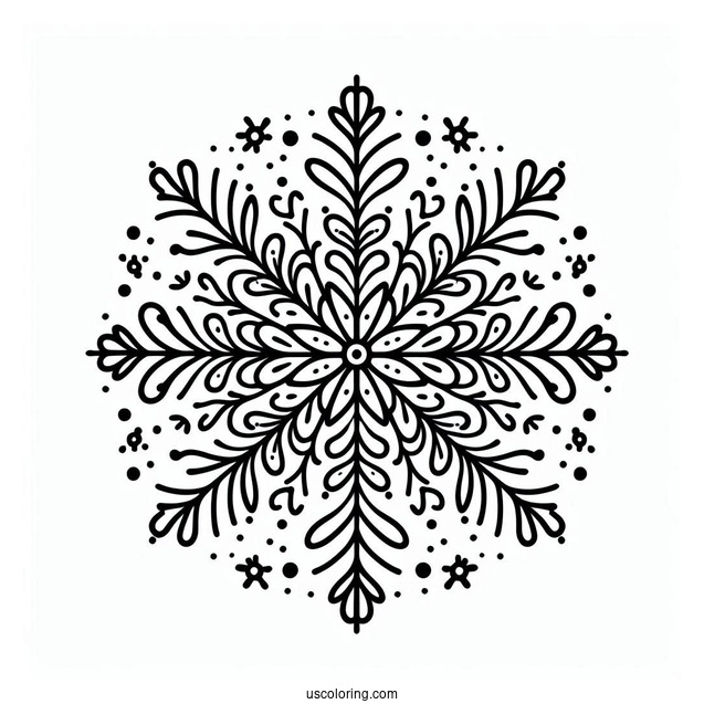 Blushing Snowflake Coloring Page For Kids