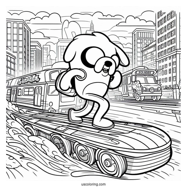 Subway Surfers Coloring Page Jake Racing Tricky