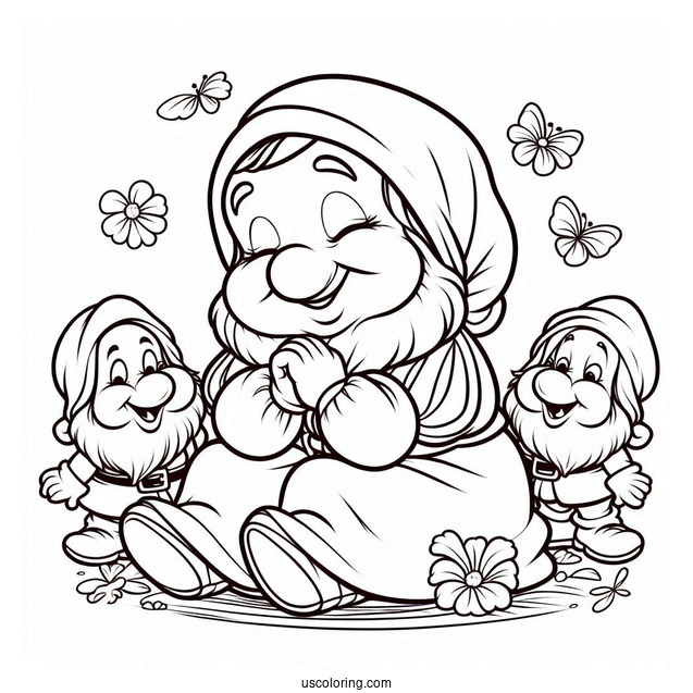 Snow White Coloring Pages Of Sneezy Dwarf For Kids