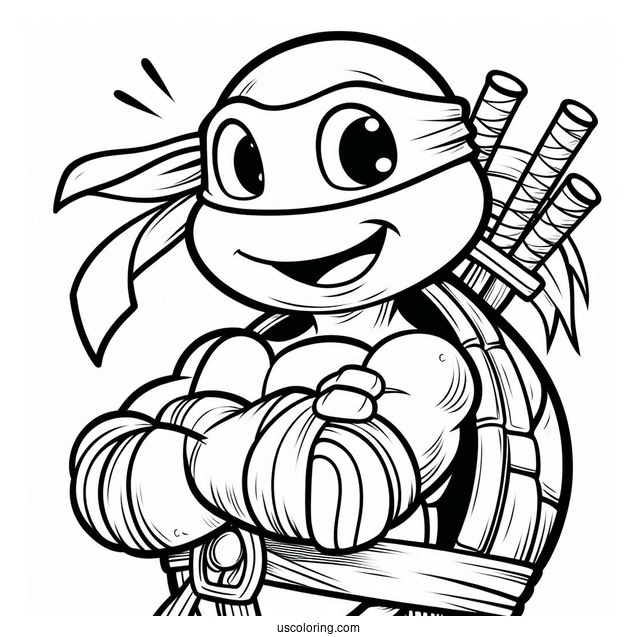 Ninja Turtles Coloring Page Of Young Donatello Smiling