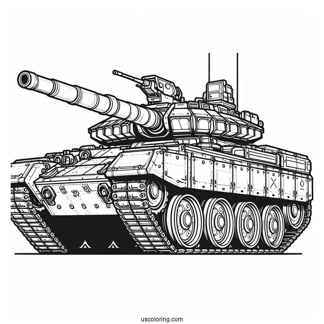 Outline of T-14 Armata Tank For Kids