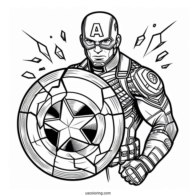 Captain America With Broken Shield