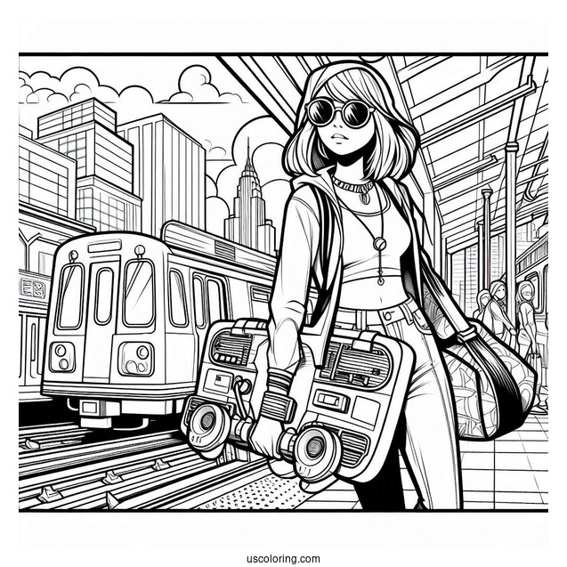 Subway Surfers Coloring Page Fresh Carrying A Stereo