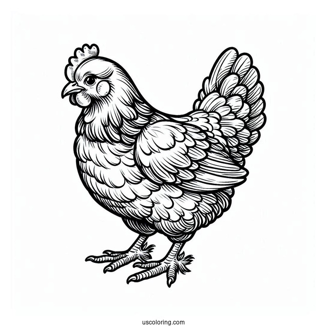 Brooding Hen Coloring Page