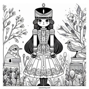 Nutcracker Coloring Page Guard With Simple Details For Kids