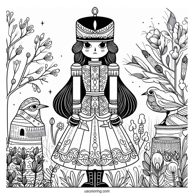 Nutcracker Coloring Page Guard With Simple Details For Kids