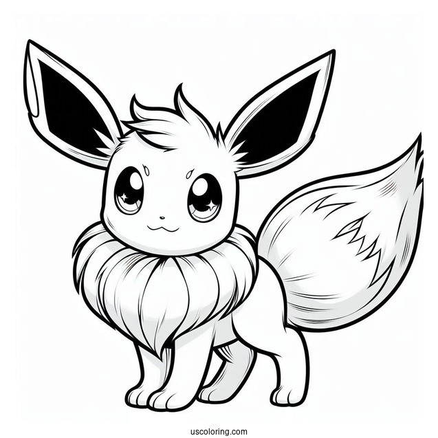 Espeon Eevee Coloring In For Kids