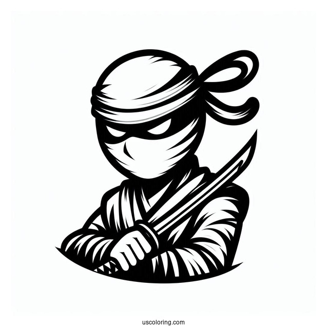 Coloring Sheet Of Ninja Logo