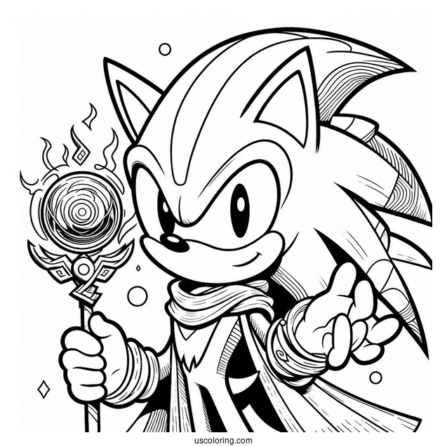 Super Sonic Coloring Page With Textured Skin