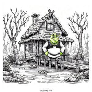 Shrek_s Swamp House Coloring Page