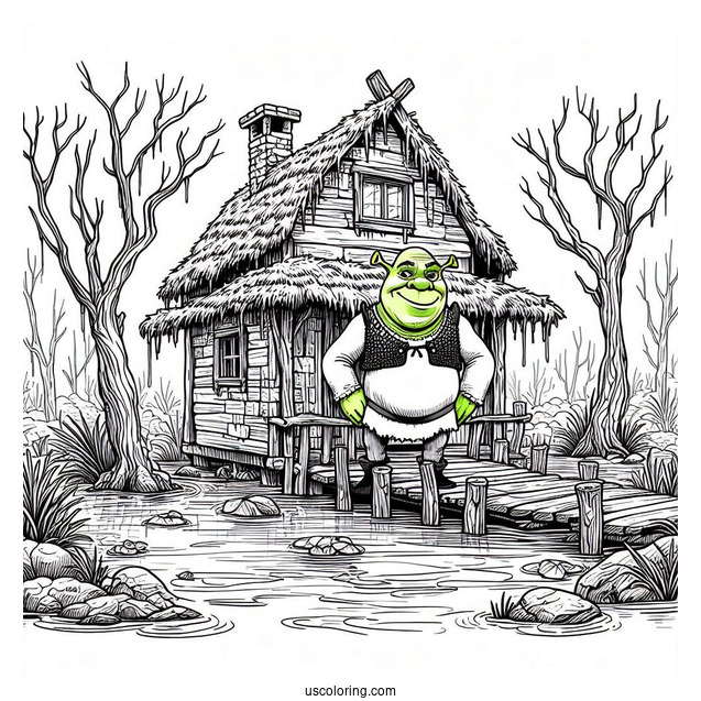 Shrek_s Swamp House Coloring Page