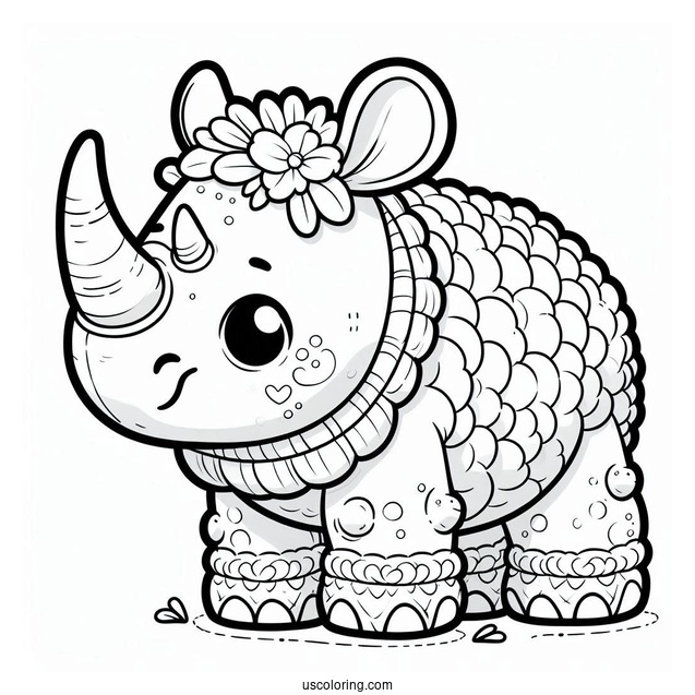Woolly Rhino Coloring Sheet