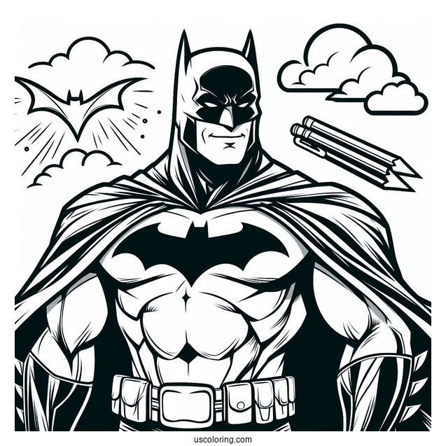 Simple Outline Of Batman To Color