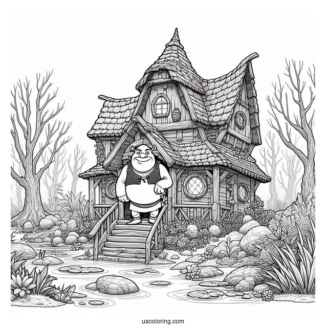 Shrek_s Swamp House Coloring Page