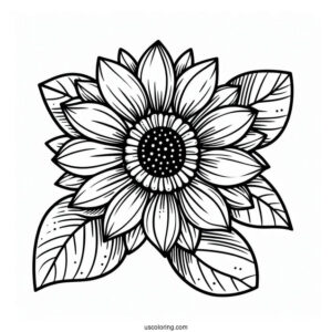 Flower Coloring Pages Of Blushing Sunflower For Preschoolers
