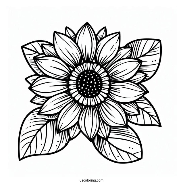 Flower Coloring Pages Of Blushing Sunflower For Preschoolers
