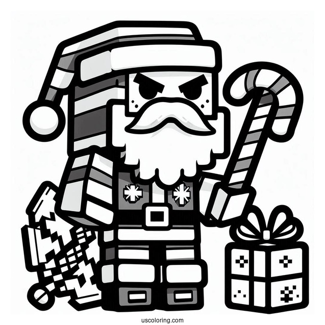 Bad Minecraft Christmas Santa Coloring