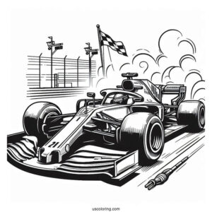 Coloring Page Of F1 Racing Car