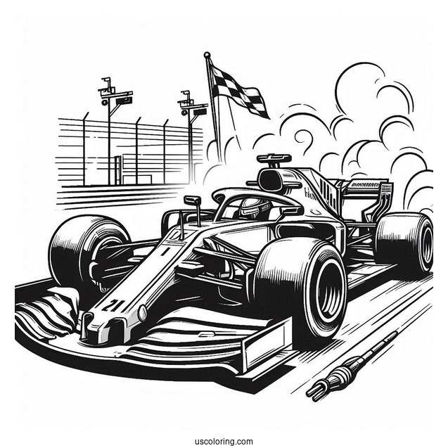 Coloring Page Of F1 Racing Car